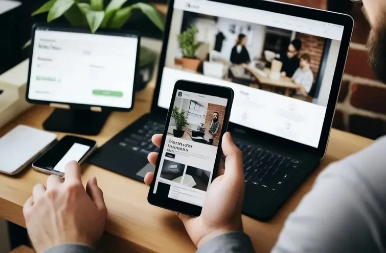 Site vitrine affiché sur téléphone, tablette et ordinateur